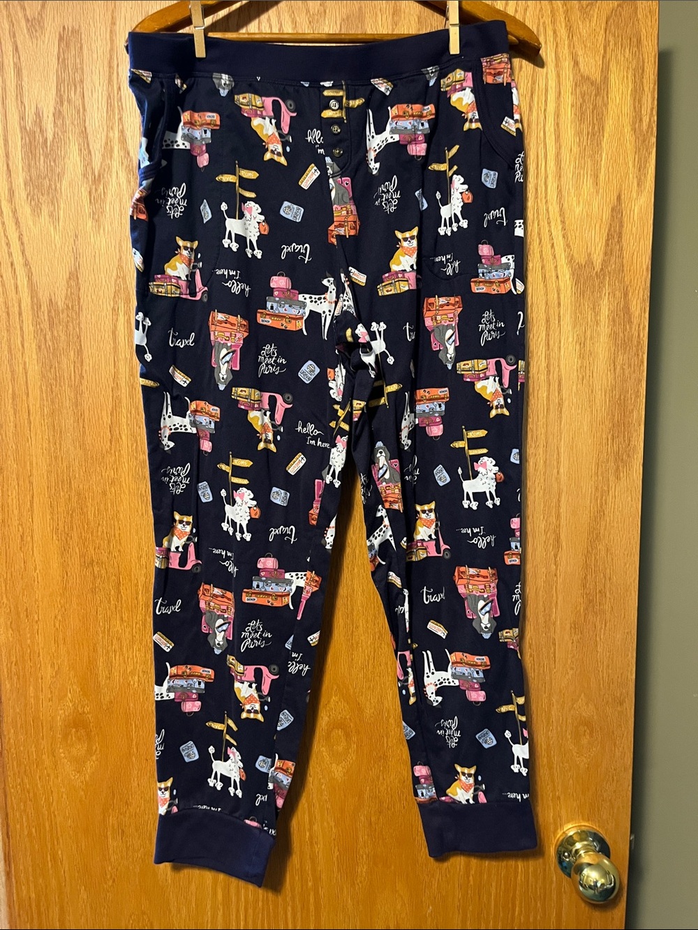 Cuddl Duds Navy Travel & Animals Print Women's Pajama Set - Picture 8 of 15